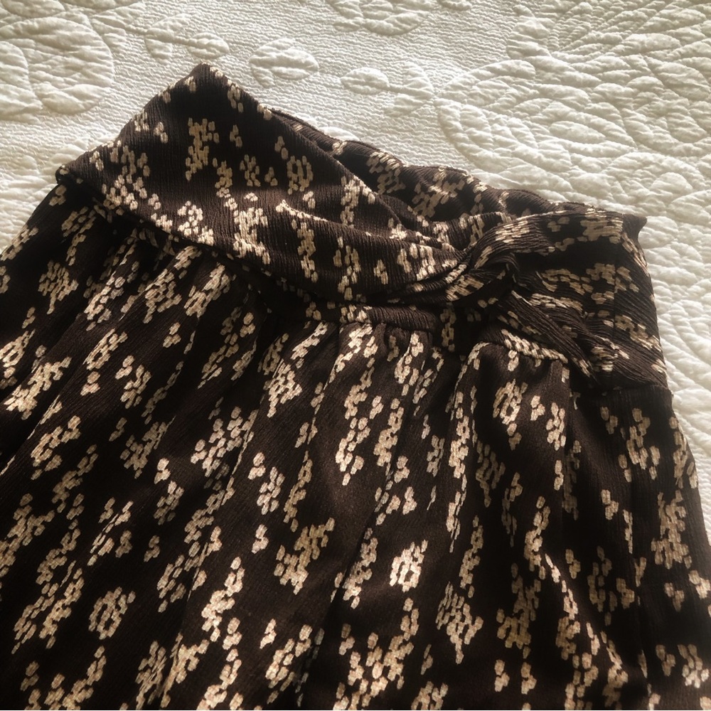 Anthropologie Brown and Cream Midi Skirt - Picture 4 of 8